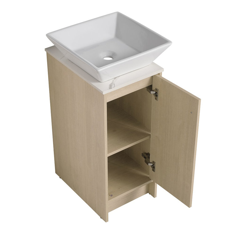 Ebern Designs Cesley 18'' Single Bathroom Vanity with Ceramic Top